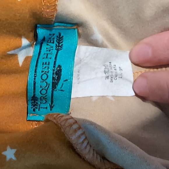 Mustard Yellow Star Print Flared Soft Pants - Picture 5 of 5